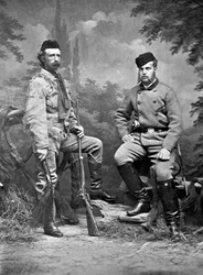 Le général George A. Custer et le grand-duc Alexis, en tenue de chasse, 1872